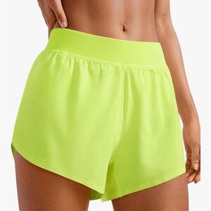 CRZ YOGA Bright Lime Athletic Shorts